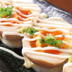 Boiled egg with mayonnaise