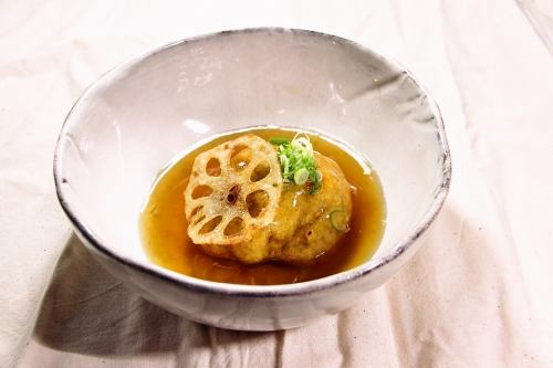 蓮根饅頭のしょうがあんかけ