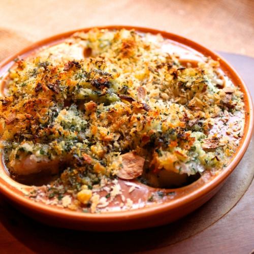 Shrimp and scallop garlic butter herb bread crumbs