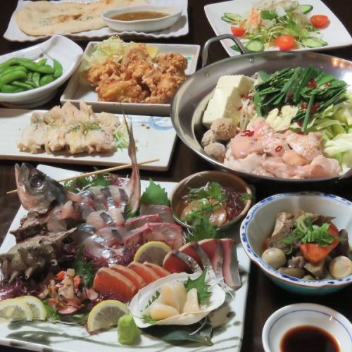 [Fukuoka specialties such as seafood and motsunabe]
