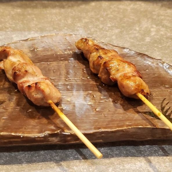 We use fresh Gifu brand chicken procured that day, skewered in our restaurant, and carefully grilled over charcoal [Various Yakitori]