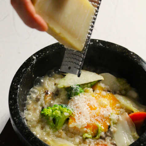 【目の前で楽しむ演出♪】チーズリゾット、出汁茶漬けなど