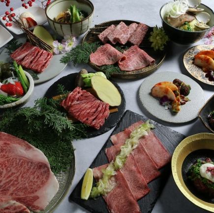 [Premium Seasonal Aroma Course] 10 dishes including seasonal vegetable dishes and specially selected Omi beef loin, 12,000 yen, with all-you-can-drink.