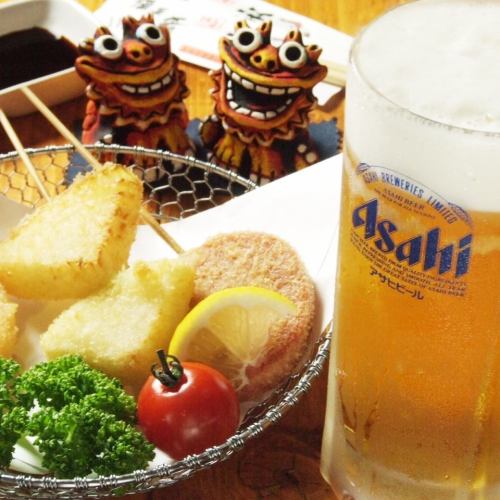 Kushikatsu x beer for a crispy drink