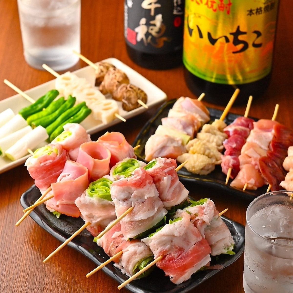 こだわりの焼き鳥&串焼きが食べ放題!