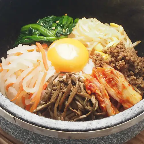 We'll finish with a stone-grilled bibimbap!