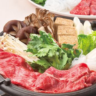 Includes 2 hours of all-you-can-drink with draft beer! 9-course "Specially selected domestic beef sukiyaki-style course" 7000 ⇒ 6500 yen