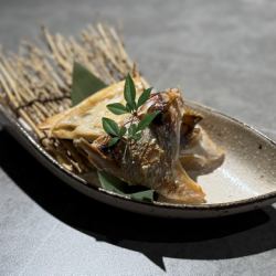 Salt-grilled sea bream