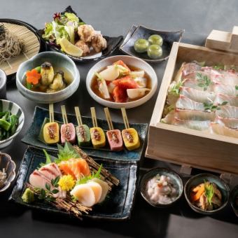 <Kasumi's "Kiwame" Course> Includes 2 hours of all-you-can-drink and 10 dishes including sashimi and steamed red sea bream / 6,480 yen including tax