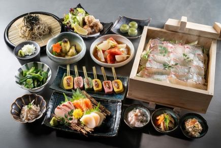 <Kasumi's "Kiwame" Course> Includes 2 hours of all-you-can-drink and 10 dishes including sashimi and steamed red sea bream / 6,480 yen including tax