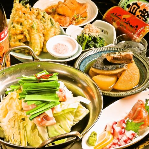 8 dishes with all-you-can-drink for 2 hours "Authentic Hakata Motsunabe Course" <5,000 yen → 4,500 yen (excluding tax)>