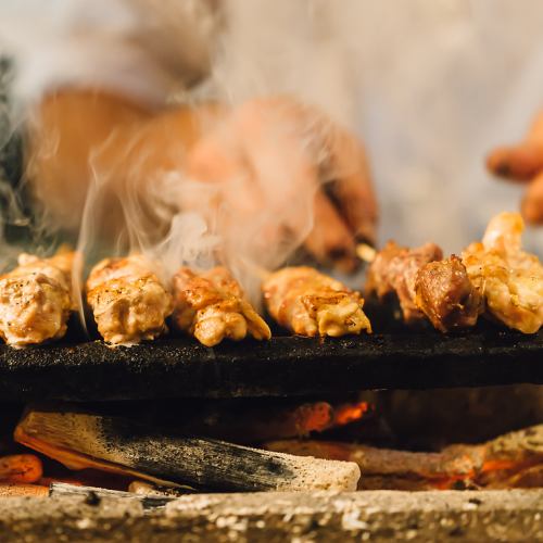 厳選地鶏の串焼きあり♪