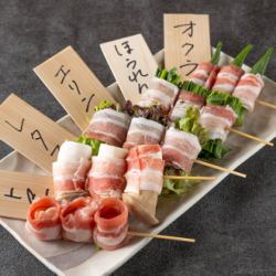 Assortment of 5 vegetable skewers