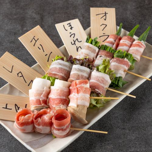 Assortment of 5 vegetable skewers