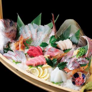 ☆Farewell party! Super luxurious boat-shaped platter☆ Luxury boat-shaped platter & hot pot course (9 dishes) 6,050 yen