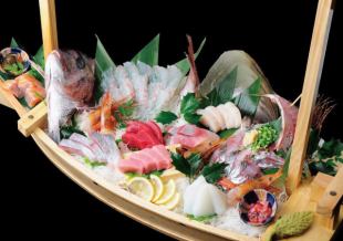 ☆Farewell party! Super luxurious boat-shaped platter☆ Luxury boat-shaped platter & hot pot course (9 dishes) 6,050 yen