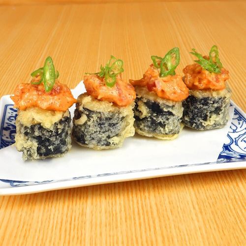 クリームチーズの揚げ細巻き 旨辛ねぎまぐろ