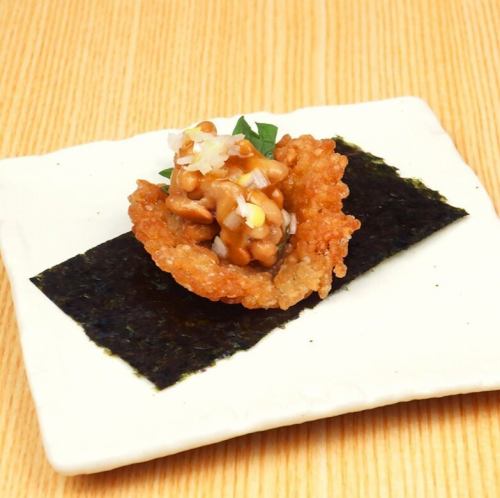 揚げシャリで食べる、納豆包み