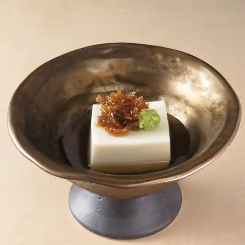Homemade sesame tofu prepared every morning