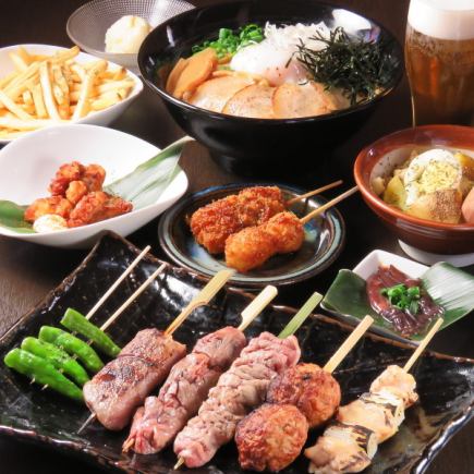 【黒毛和牛&海鮮☆道産食材満喫の扇コース】和牛含串6種盛&串カツと海鮮等全8品飲み放題付5000円