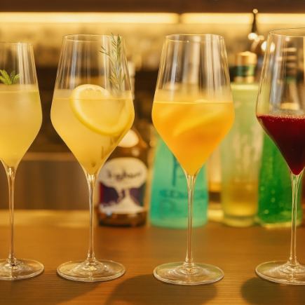 【ソムリエ セレクト ノンアルコールペアリング4種】☆コース料理に+4,000円(税込)で追加が可能