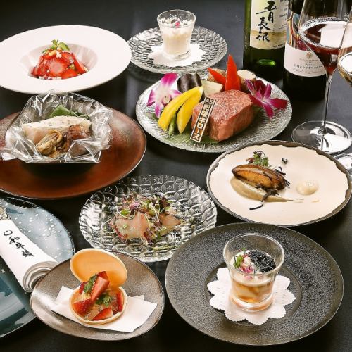 【2025Xmasコース】ブランド牛、蝦夷鮑、フォアグラ、キャビア等豪華食材を使用したフルコース※12/20～26