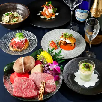 《絢～aya～》松阪牛ロース・フィレの食べ比べ,旬魚,けんけん鰹,季節の前菜など全7品◇18,800円
