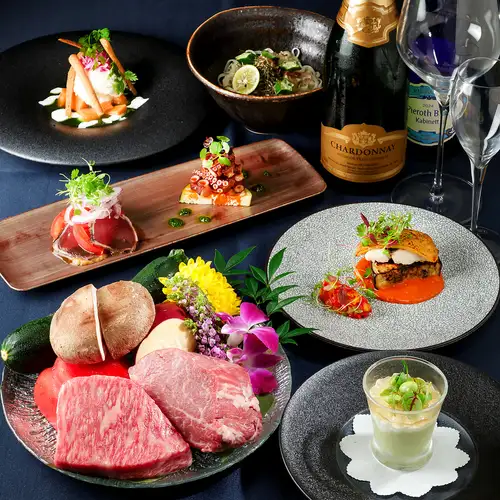 《凛～rin～》和牛ロース・フィレの食べ比べ,旬魚,水蛸,けんけん鰹,季節の前菜など全7品◇11,000円