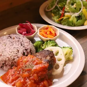 月替 ピリ辛トマトのアラビアータ風ハンバーグプレート