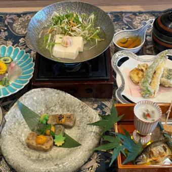 4月27日起～数量有限【京都怀石料理】可以品尝到京都著名的生豆腐、京都汤豆腐、生豆腐皮等的怀石料理。