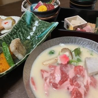 【先鬥町懷石料理】鰤魚元燒、「京都」麻糬豬肉壽喜燒小鍋等時令懷石料理。