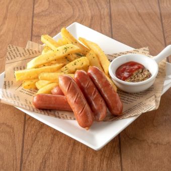 Pork sausage & French fries