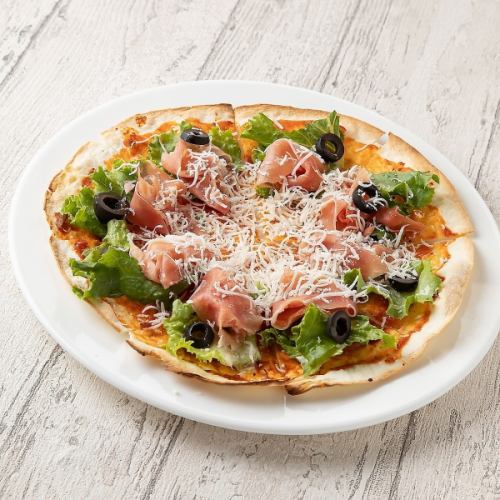 prosciutto crispy pizza