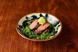 Beef tongue with wasabi and ponzu sauce