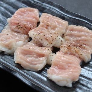 Striped intestine with salt and sauce