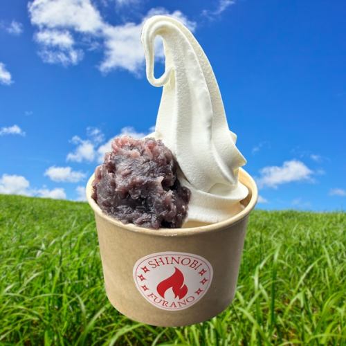Furano Milk Soft Serve Ice Cream (Homemade Red Bean Paste)