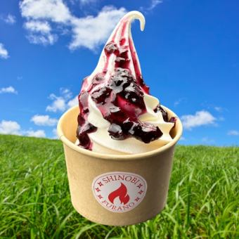 Furano Milk Soft Serve Ice Cream (Blueberry Sauce)