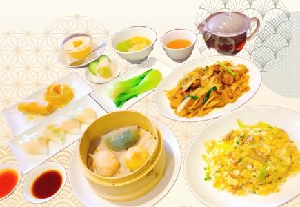 【飲放題付!大人気点心を食べつくせ!】人気の点心3種盛含む香港飲茶コース・お得な6,100円♪