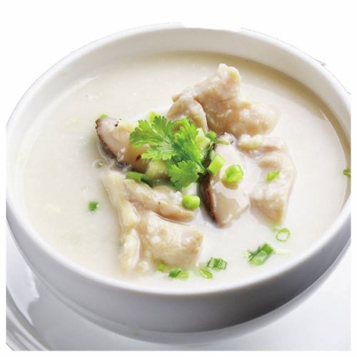 Hong Kong chicken and mushroom congee