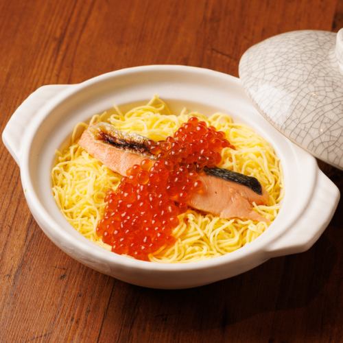 秋鮭の親子土鍋