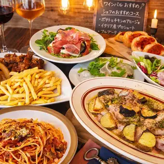 日‐木限定3時間コース ガリバタチキン&牛すじトマトパスタ肉×ガーリックで大満足!