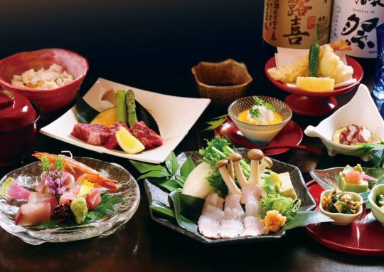 6~8月【あさがお会席】全8品 飲み放題付き (お料理6000円+飲み放題2000円)→-1000円の7000円に