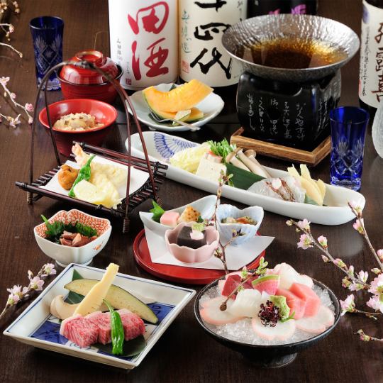 【さくら会席コース】中とろと特選造り盛りやあさりご飯など全8品！お一人様6000円(税込)