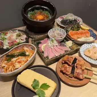 【プレミアム特選コース・日本酒飲み放題】7000円　9品（2時間飲み放題付※90分L.o）