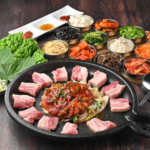 [Lunch only/90 minutes] Jukmi Samgyeopsal + 27 Korean dishes buffet + 1 soft drink [2000 yen excluding tax]