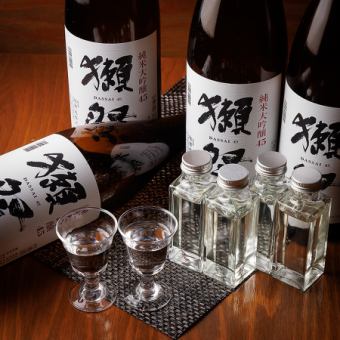 【簡易清酒主菜】2小時4,000日圓，包括Dassai在內的40多種清酒無限暢飲