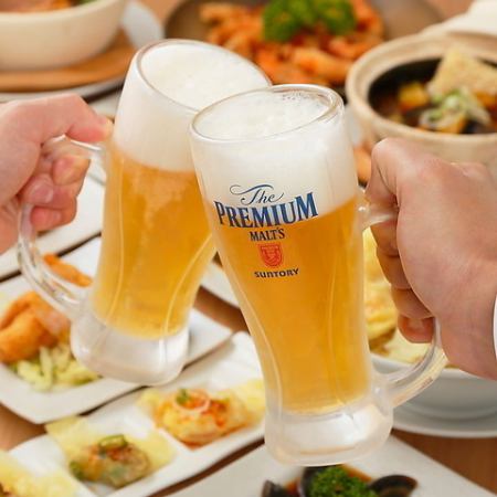 生ビール(プレモル)もOK!!120分飲み放題1650円→期間限定550円♪
