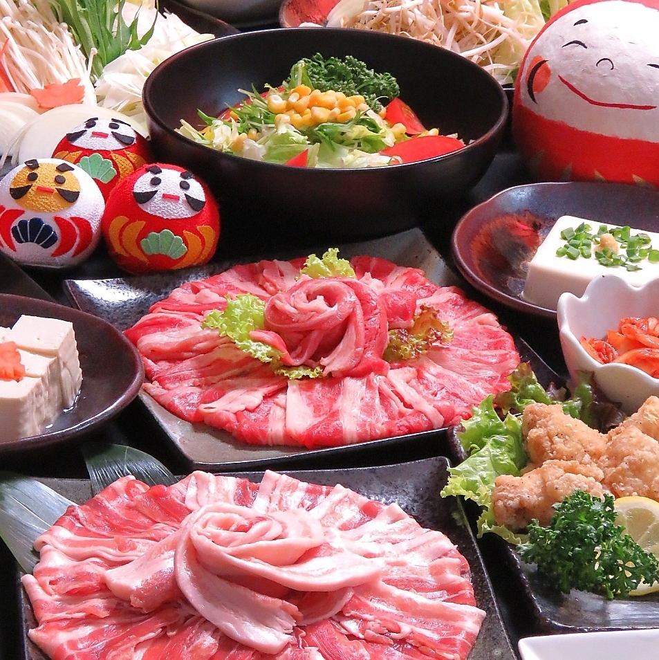We also offer all-you-can-eat hotpot plans, including motsunabe (offal hotpot) with special broth and shabu-shabu!