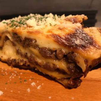 Lasagna with homemade meat sauce