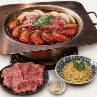【女性注文率NO1】A５ランク和牛「トマト炊きすき焼き」コース8,500円